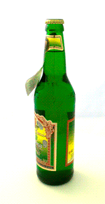Трехмерная фотография бутылки с лимонадом