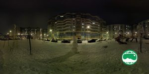 3D панорама со снеговиками во дворе в Казани