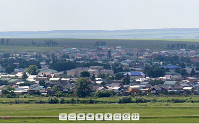 Панорамная фотография с холма на Муслюмово Татарстан
